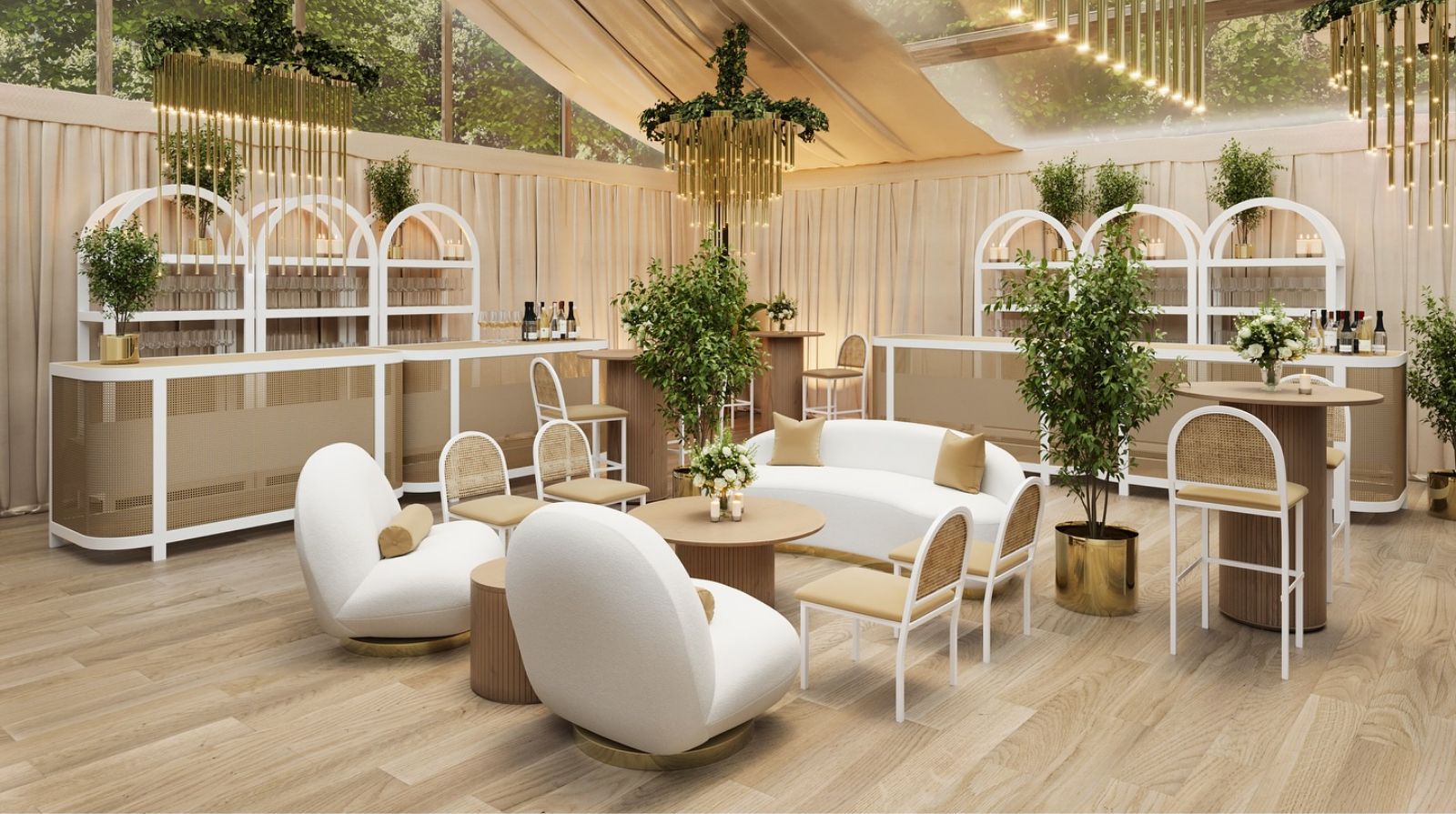 Modern indoor lounge setup for events in Pittsburgh